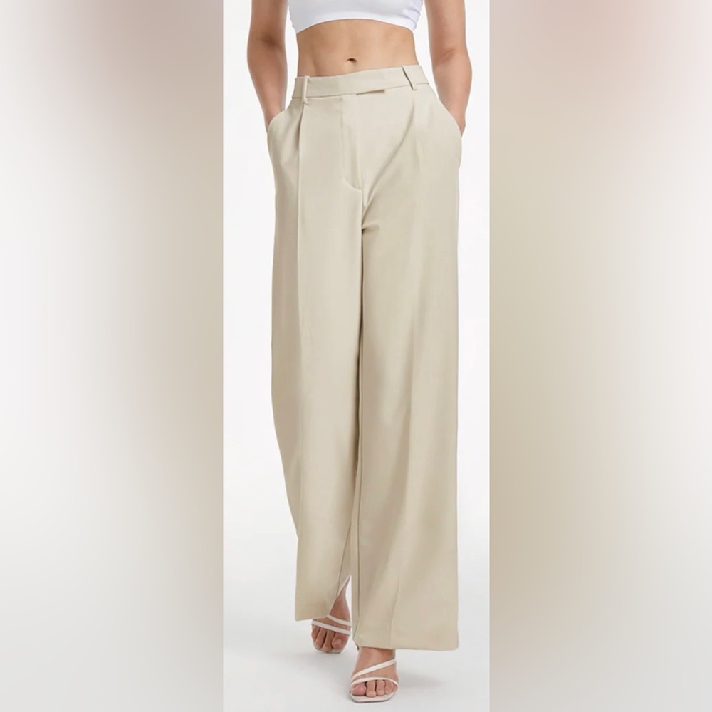 Commense Cream Wide-Leg Pants